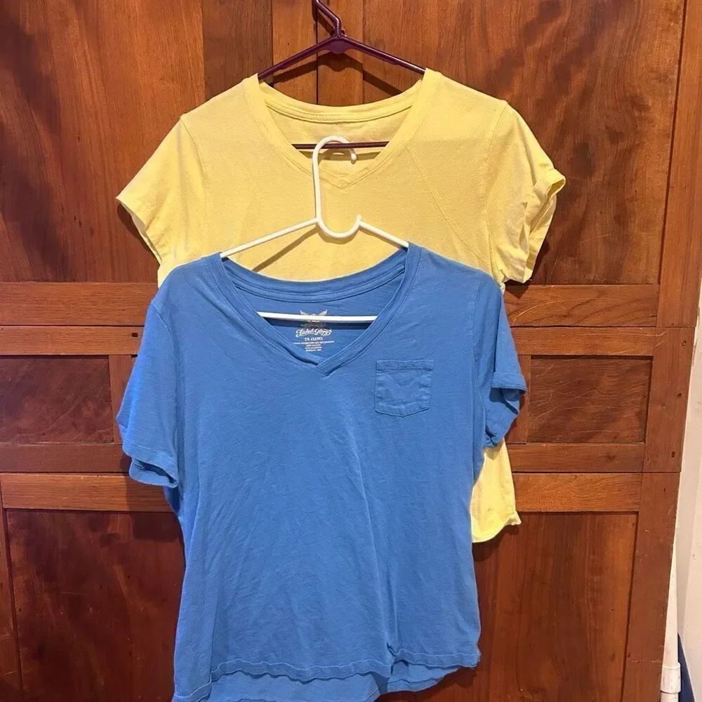 Bundle two tops short sleeve v-neck tees size xl